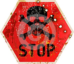 Grungy stop sign