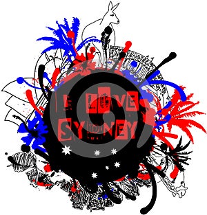 Grungy Sydney and Australia Design Element