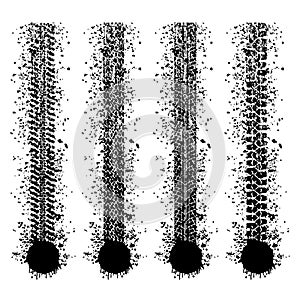 Grungy tire prints, vector