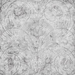 Grungy vintage floral damask scrapbook background