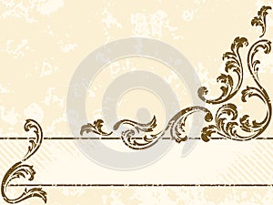 Grungy vintage sepia banner, horizontal