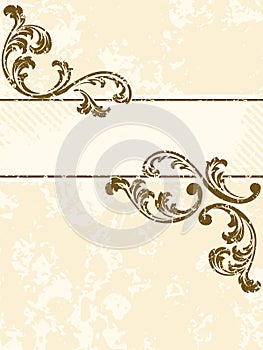 Grungy vintage sepia banner, vertical