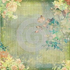 Grungy vintage shabby floral design