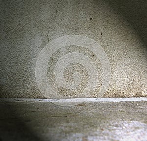 Grungy wall and floor