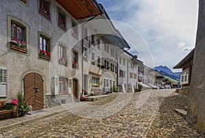 Gruyere village in Fribourg canton, Switzerland