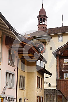 Gruyeres - medieval town in canton of Fribourg ,Switzerland.