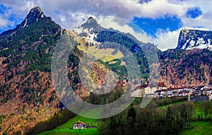 Gruyeres town in the Swiss Alps, Switzerland photo
