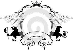 Gryphon heraldic shield crest emblem coat of arms tattoo