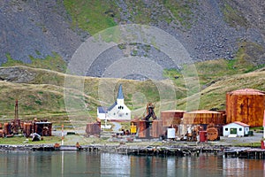 Grytviken abandoned whalers station in South Georgia.