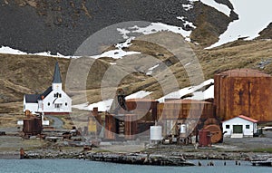 Grytviken, abandoned whaling station, on South Georgia