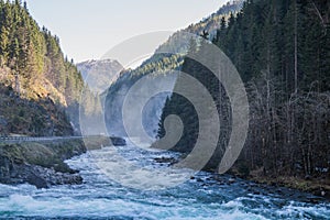 The GrÃÂ¸nsdalslona River. The Norwegian mountains. Near LÃÂ¥tefossen waterfall. photo