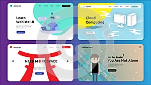 Set of website landing page