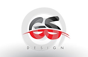 GS G S Brush Logo Letters with Red and Black Swoosh Brush Front