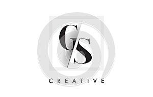 GS Serif Letter Logo Design with Creative Intersected Cut