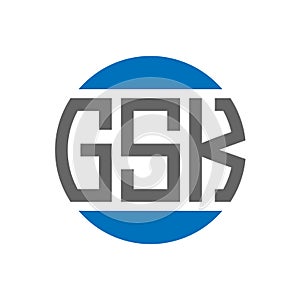 GSK letter logo design on white background. GSK creative initials circle logo concept. GSK letter design