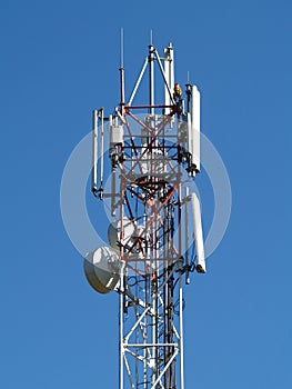GSM antenna on blue sky