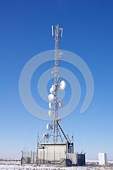 Gsm antenna transmitter in the field