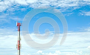 GSM network antenna on blue sky