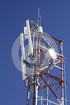 GSM pole in blue sky