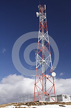 GSM pole in the mountains photo