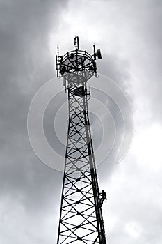 GSM transmitter tower, technican climber photo