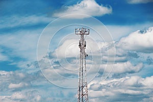 GSM station on the background of clouds /