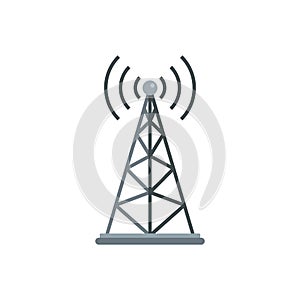 Gsm tower icon, flat style
