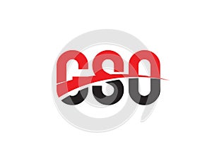 GSO Letter Initial Logo Design Vector Illustration