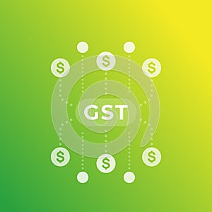 GST, goods and service tax concept vector