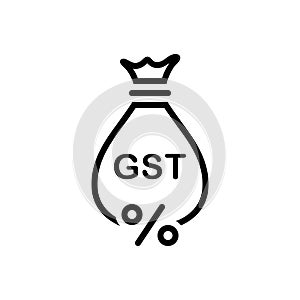 Black solid icon for Gst, exemption and save photo