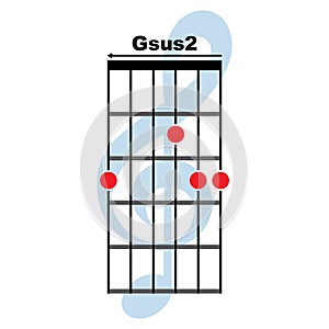Gsus2 guitar chord icon