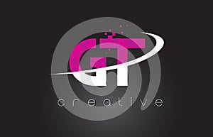 GT G T Creative Letters Design With White Pink Colors photo