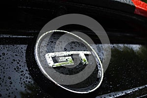 GT under rain with water drops