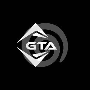 GTA abstract technology logo design on Black background. GTA creative initials letter logo concept