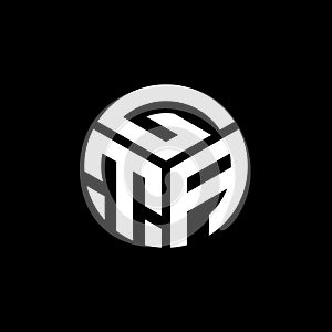 GTA letter logo design on black background. GTA creative initials letter logo concept. GTA letter design