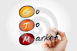 GTM Go To Market - plan of an organization, utilizing their outside resources, to deliver their unique value proposition to photo
