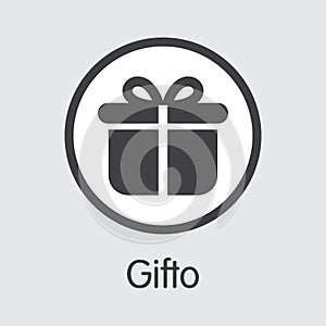 GTO - Gifto. The Logo of Virtual Momey or Market Emblem.