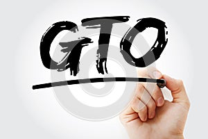 GTO - Group Training Organisation acronym with marker, concept background