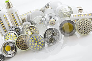 GU10 and E27 LED lamps with a different chip technology also co photo