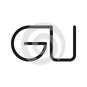 gu initial letter vector logo icon