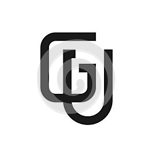 GU Letter bold style logo template.