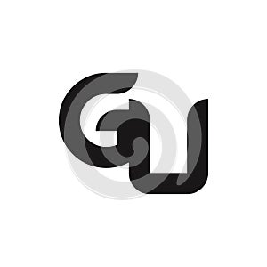 GU Letter Logo Design With Simple style