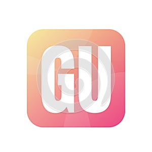 GU Letter Logo Design With Simple style