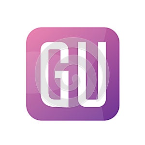 GU Letter Logo Design With Simple style