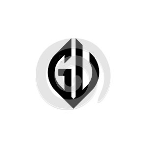 GU Logo Monogram Geometric Shape Style