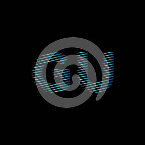 GU Monogram Lines Style Blue Light Vector photo