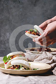 Gua bao buns with pork photo