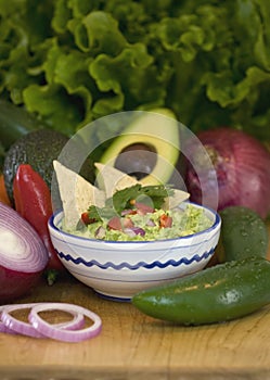 Guacamole and chips photo