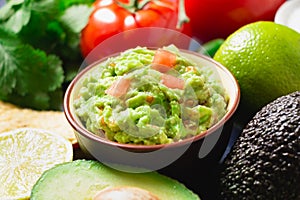 Guacamole with ingredients