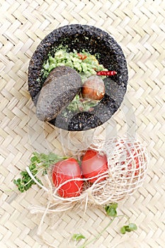 Guacamole in molcajete